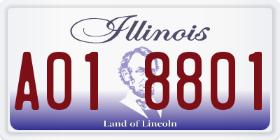 IL license plate A018801
