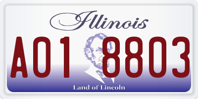IL license plate A018803