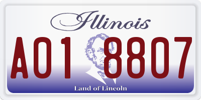 IL license plate A018807