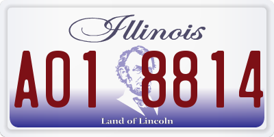 IL license plate A018814