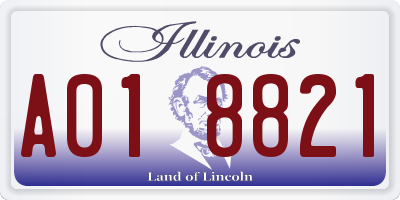 IL license plate A018821