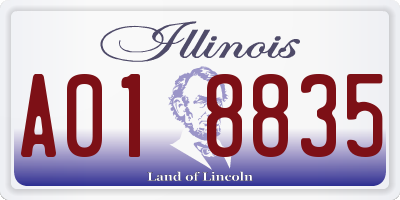IL license plate A018835