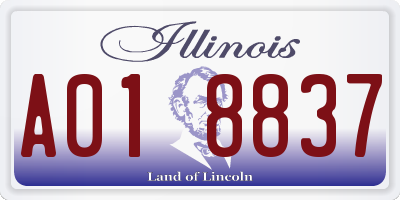 IL license plate A018837