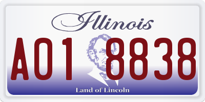 IL license plate A018838