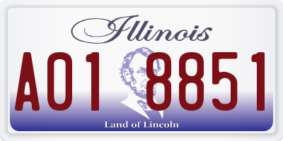 IL license plate A018851