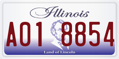 IL license plate A018854