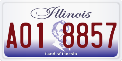 IL license plate A018857