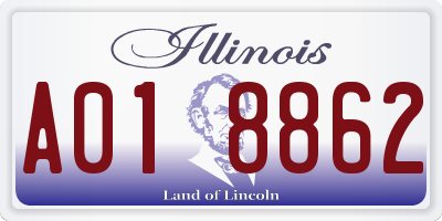 IL license plate A018862