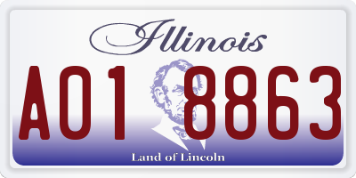 IL license plate A018863