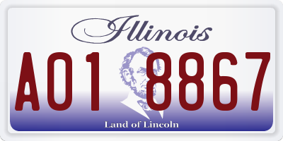 IL license plate A018867