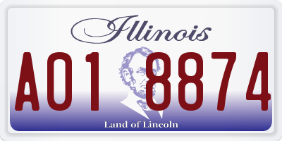 IL license plate A018874