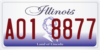 IL license plate A018877