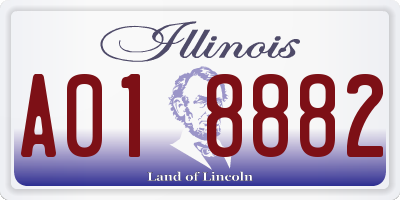 IL license plate A018882