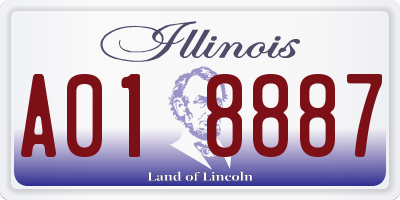 IL license plate A018887