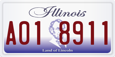 IL license plate A018911