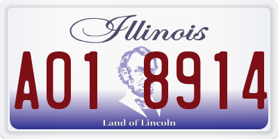 IL license plate A018914