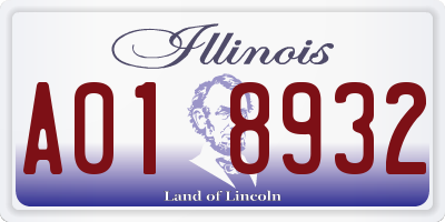 IL license plate A018932