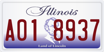 IL license plate A018937