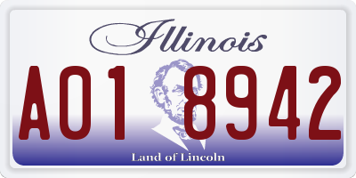 IL license plate A018942