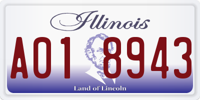 IL license plate A018943