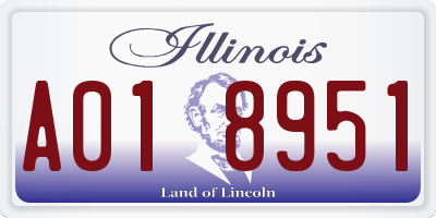 IL license plate A018951