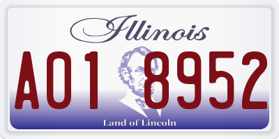 IL license plate A018952
