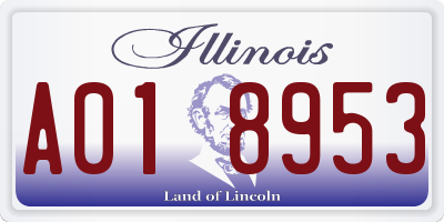 IL license plate A018953