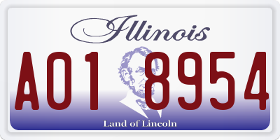 IL license plate A018954