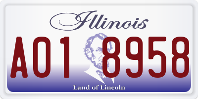 IL license plate A018958