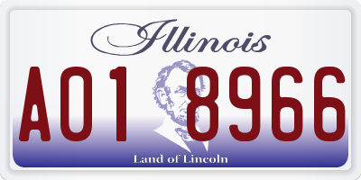 IL license plate A018966