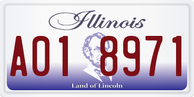 IL license plate A018971