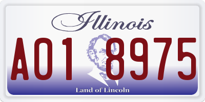 IL license plate A018975