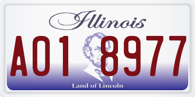 IL license plate A018977