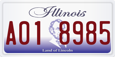 IL license plate A018985