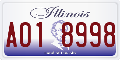 IL license plate A018998
