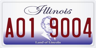 IL license plate A019004