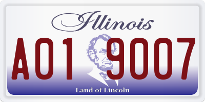 IL license plate A019007