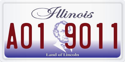 IL license plate A019011