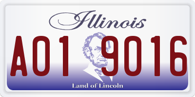 IL license plate A019016