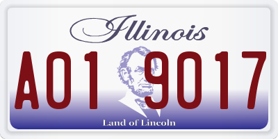 IL license plate A019017