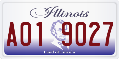 IL license plate A019027