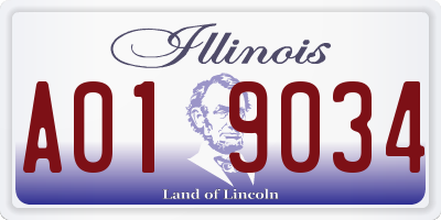 IL license plate A019034