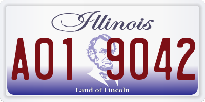 IL license plate A019042