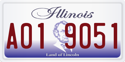 IL license plate A019051