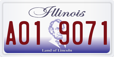 IL license plate A019071