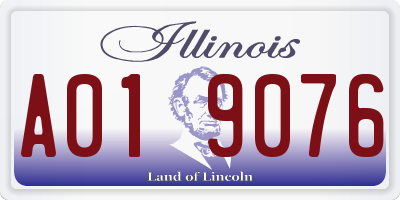 IL license plate A019076
