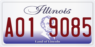 IL license plate A019085