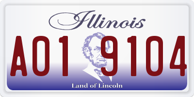 IL license plate A019104
