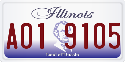 IL license plate A019105
