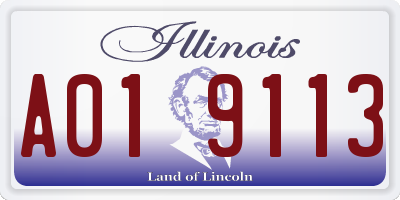 IL license plate A019113